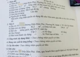 Bán nhà ngay mặt tiền Điện Biên Phủ, Q3, DT:5,5x17, 1tr2l, giá:19,8 tỷ 9017296